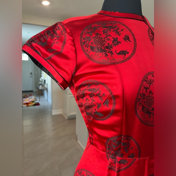 Vintage 1950s era Silk Chinese Wiggle Dress Sz 6-8 - Picture 2 of 10